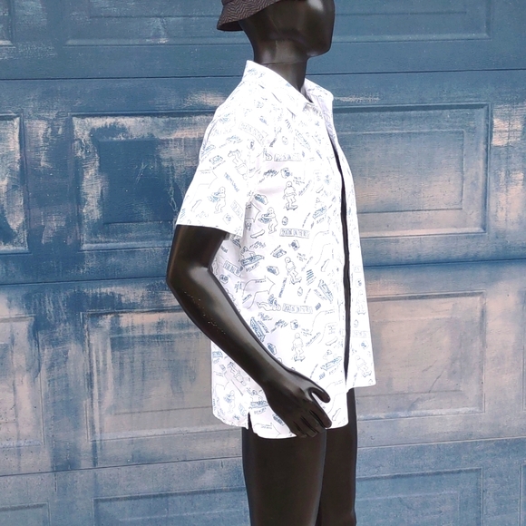 Divided (H&M) Men's Skate Board Culture Patterned Short Sleeve Summer Shirt - Picture 5 of 17